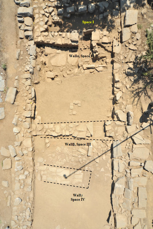 The three Roman walls designated alpha, beta, and gamma