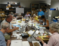 Volunteer day at the Kansas Anthropological Association’s laboratory in Topeka, Kansas