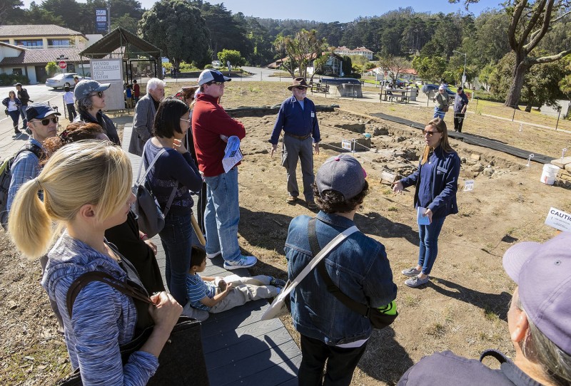 Visitors get a tour of the archaeology site of El Presidio de San Francisco. (Photo Courtesy of Dan Friedman)