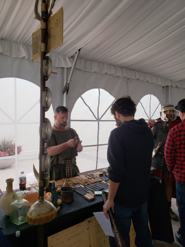  Roman reenactors from the Legion Six Historical Foundation Los Angeles with ArchaeoCon 2019 attendees