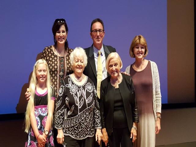 From left to right: Katie Pointer, Age 10, Kara Cooney, UCLA, Norma Kershaw, AIA and AIA-OC, Hans Barnard, UCLA, Ruth DeNault, AIA-OC, Eva Kirsch, ARCE-OC. Photo Courtesy of AIA-Orange County Society.