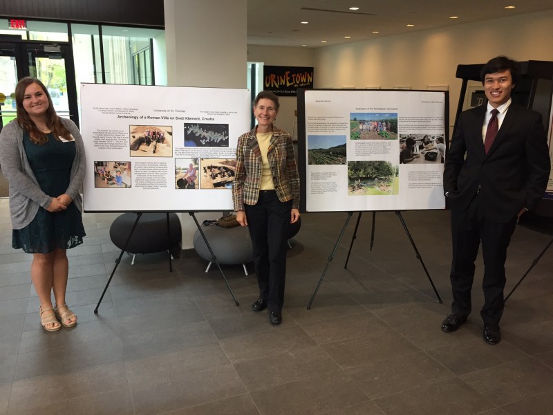 Emily Heimerman, advisor Vanča Schrunk, and Alexander Moline present their work in Sveti Klement in Croatia and Norskedalen Farmstead in Wisconsin.