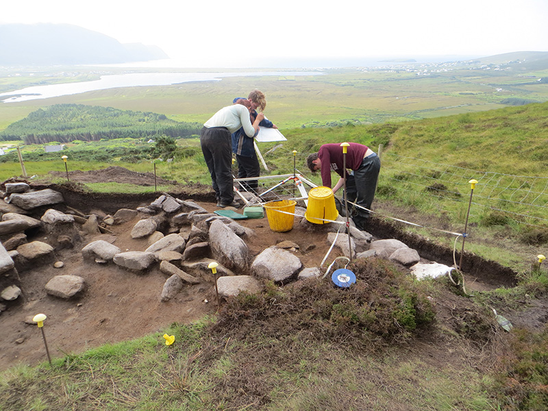 Ben, Sara and Christina planning the enclosure wall at the western end of Quadrant 3