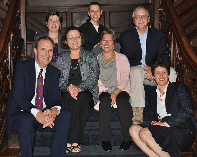 At the BU Symposium Reception (left to right) AIA CEO Peter Herdrich, Sue Alcock, Mary Beaudry, Carla Antonaccio, Andrea Berlin, Shelley Wachsmann, and AIA President Elizabeth Bartman