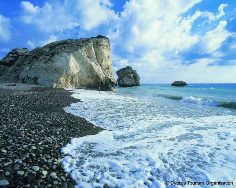 Petra tou Romiou, the birthplace of Aphrodite in Paphos, Cyprus