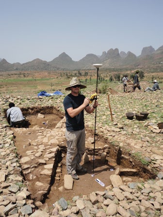 Michael Harrower at the site of Baita Semati in Ethiopia