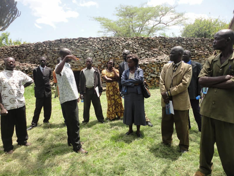 Educators attending the workshop go on a site tour.