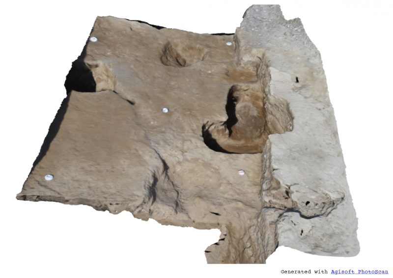 Figure 1: Photomodel of SU 2951, a probable working surface of the Augustan building site in the open court of the sanctuary of Venus (Author: Dan Diffendale and Matt Harder, VPP)