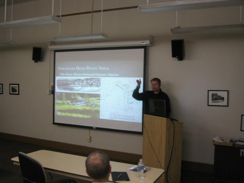 Dr. Chris Merritt, U.S. Forest Service, discussing the history and archaeology of Tie Hack logging on the north slope of the Uinta Mountains.