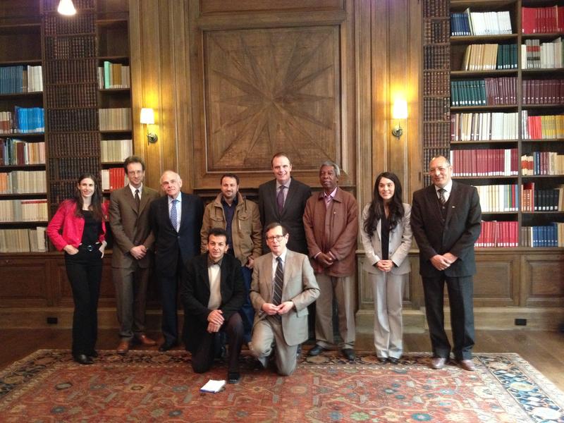 Back row: Elizabeth Macaulay-Lewis, AIA Trustee, Sebastian Heath, ISAW, Ronald Greenberg, AIA Trustee, Abdalmonem Goeda. Libya Dept. of Antiquities, Peter Herdrich, AIA CEO, Mr. Abobaker Abdulsalam Mohamed Laga, Libya Dept. of Antiquities, Jennifer Y. Chi, ISAW, Dr. Mftah Ahmed, Libya Department of Antiquities. Front row: Mr. Nasr S.A. Dawd, Libya Dept. of Antiquities, Roger Bagnall, ISAW.