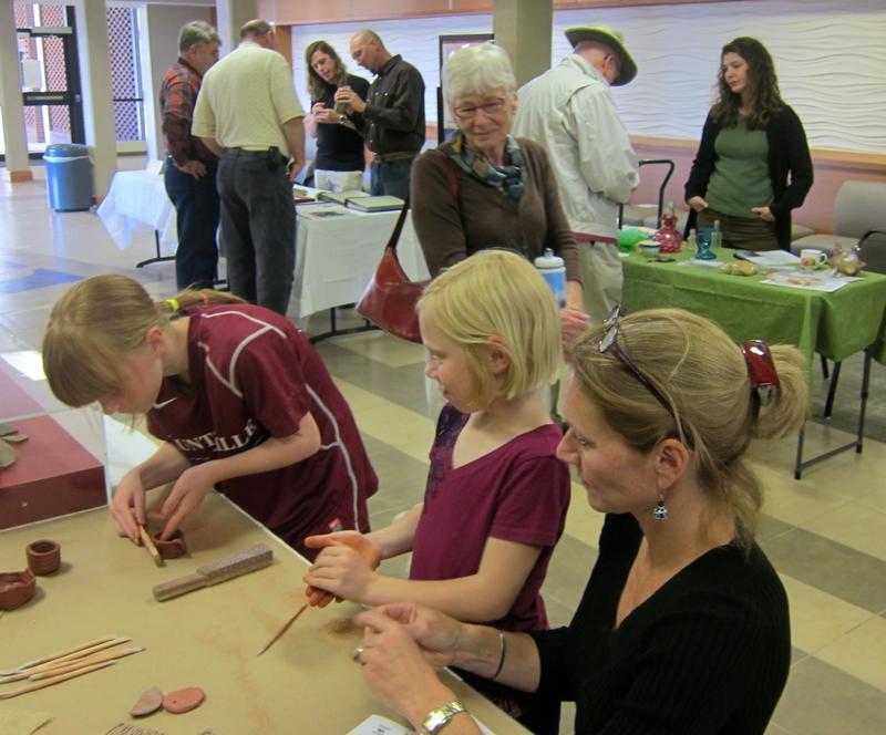 Bunches of family activities brought together kids and adults for archaeological fun!