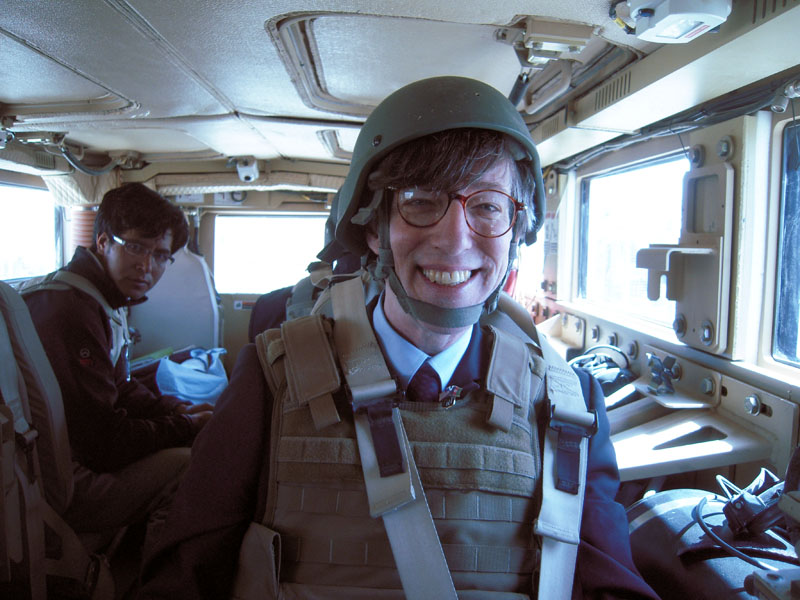 Brian Rose in body armor in Ghazni