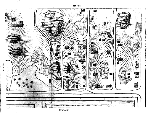 An 1857 map of Seneca Village fomerly located in today's Central Park in Manhattan.