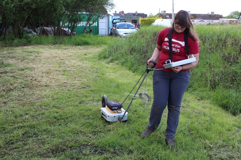Ashely Green doing GPR along the line of the town wall.