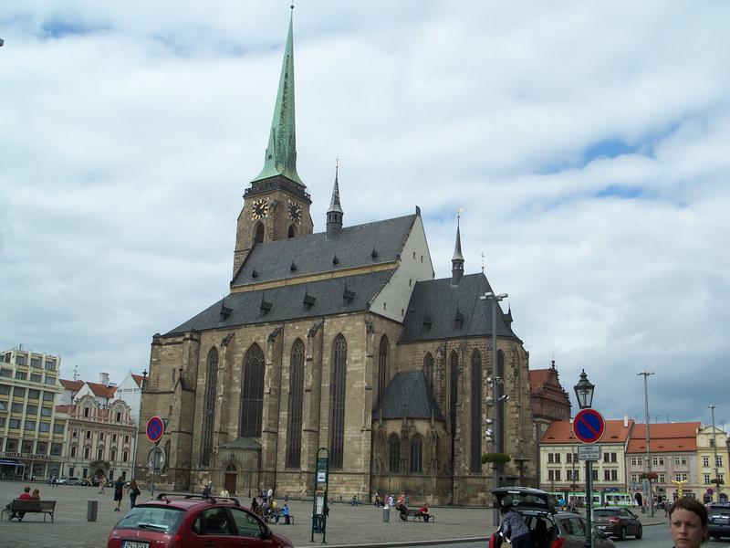 St. Bartholomew's Cathedral in the center of Pilsen.