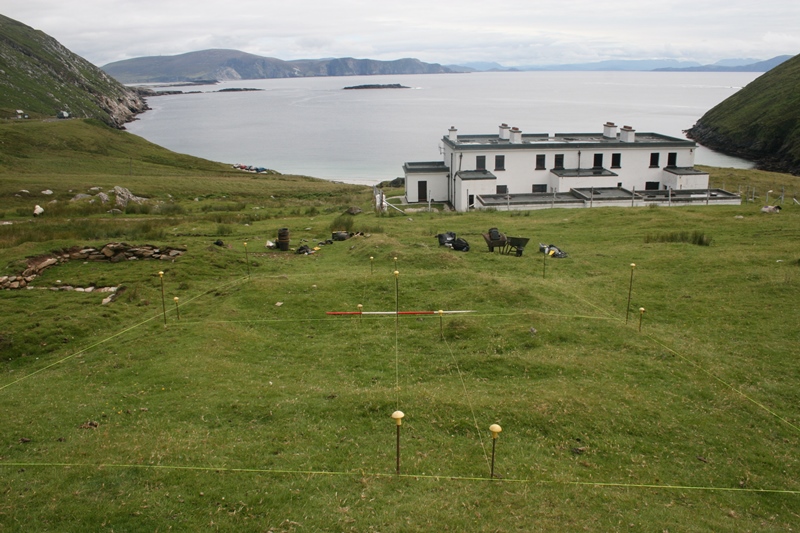 The visible foundations of the new house being excavated at Keem Bay prior to work commencing