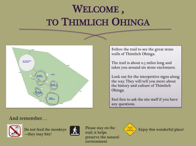 One student's interpretation for the welcoming signage at Thimlich Ohinga, Kenya.