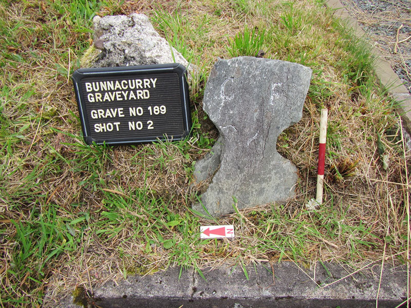 Unusual Grave marker at Bunnacurry Graveyard