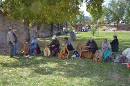 Wool spinning demonstration. (Courtesy of Erin Yeager)