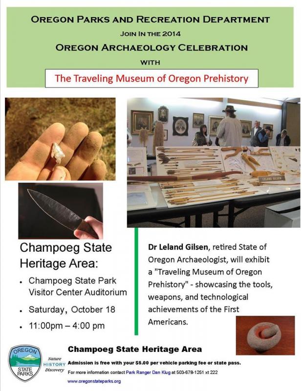 The flyer for the IAD event at Champoeg State Heritage Area in Oregon.