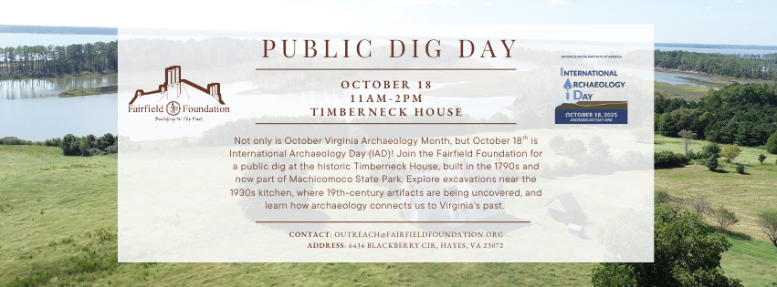 Public Dig Day at Timberneck (Facebook Cover)
