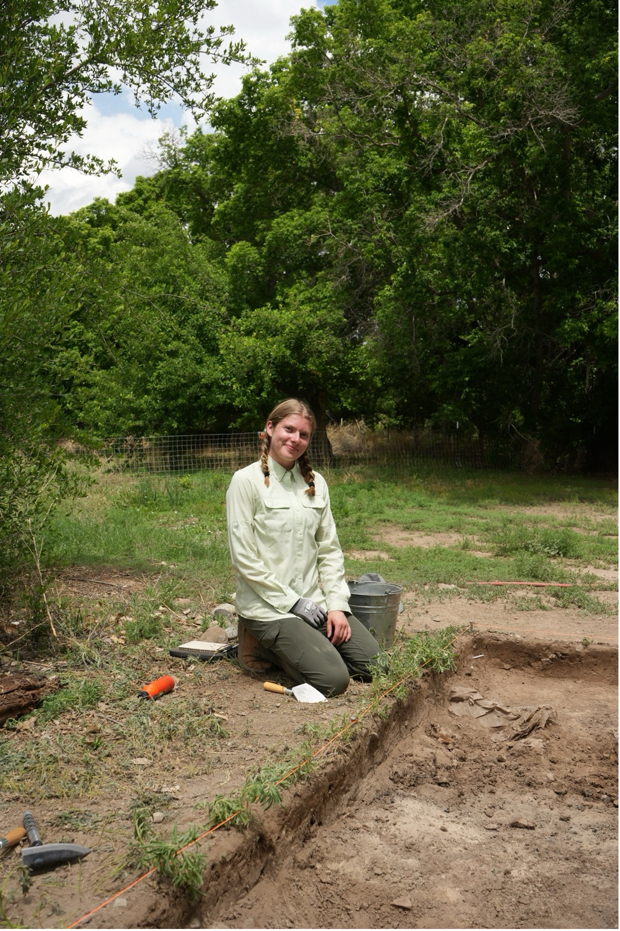 Estaca, New Mexico. Photo of me excavating at the Lopez site.